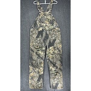 Vintage Mossy Oak Camo Bib Overalls Mens L Hunting Outdoor Made In USA